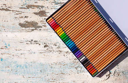 Colored pencils set. Drawing tools. Creation equipment.の写真素材