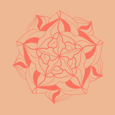 Abstract mandala pattern, vector illustration. Bright ornament. Graphic design element.のイラスト素材