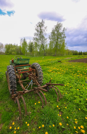 Rural landscape. Spring in the countryside. Latvia, Europe.の写真素材