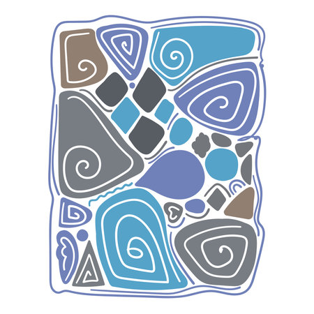 Abstract doodle shapes and lines. Vector illustration.のイラスト素材