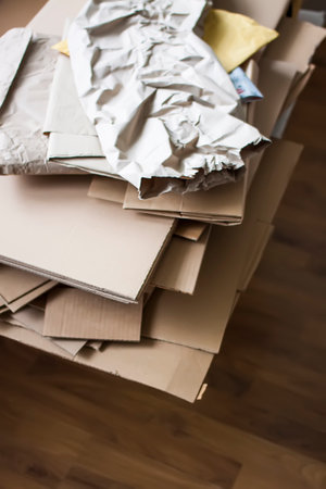 Cardboard and paper stack.の写真素材