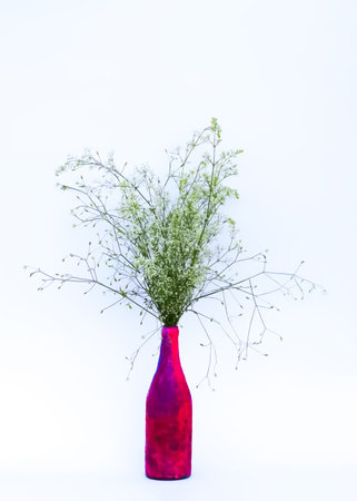 A bouquet of wildflowers in vase. Floral decor.の写真素材