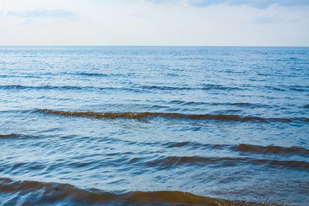 Baltic Sea coast on a windy spring day. Jurmala, Latvia.の写真素材