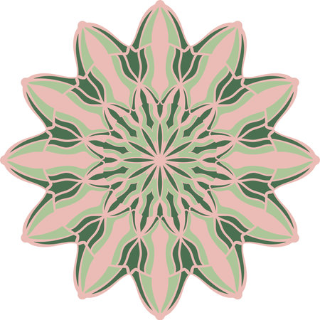 Abstract colorful mandala ornament. Decorative ornate design element. Vector illustration.のイラスト素材