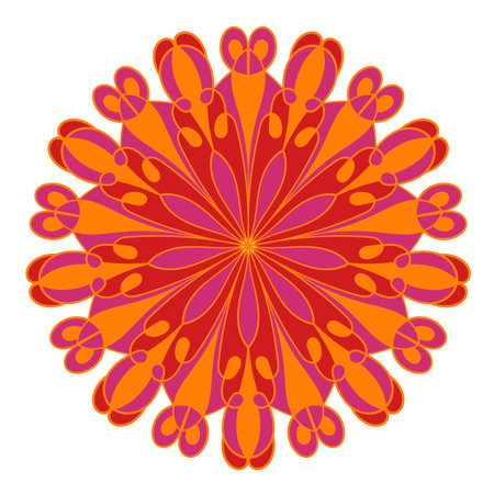 Abstract ornament in circle. Doodle mandala pattern. Vector illustration.のイラスト素材