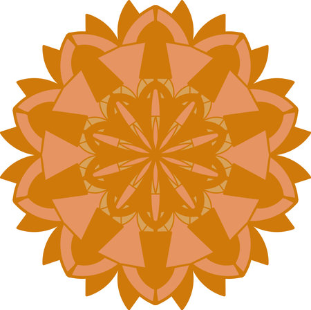 Abstract ornament in circle. Doodle mandala pattern. Vector illustration.のイラスト素材