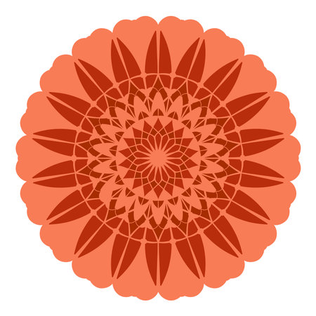 Abstract ornament in circle. Doodle mandala pattern. Vector illustration.のイラスト素材