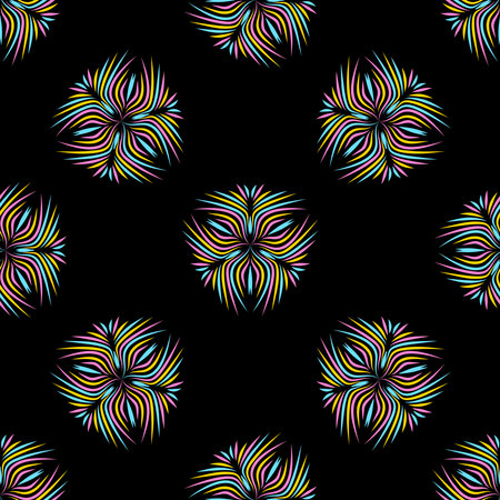Seamless texture. Colorful decorative pattern with abstract ornaments.のイラスト素材