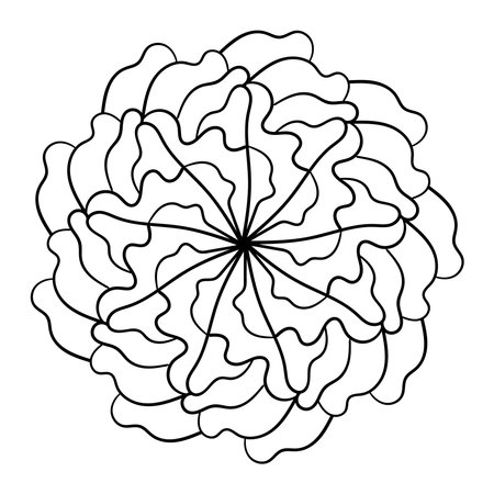 Decorative doodle hand drawn round elegant lace ornament.のイラスト素材