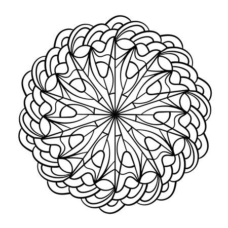Decorative doodle hand drawn round elegant lace ornament.のイラスト素材