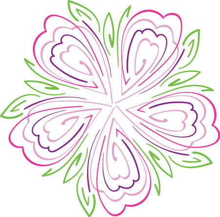 Abstract doodle graphic floral ornament. Vector illustration.のイラスト素材