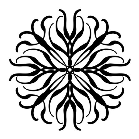 Abstract doodle pattern in circle. Vector illustration.のイラスト素材