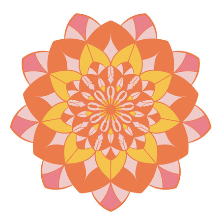 Round doodle ornament. Vector illustration. Decorative design element.のイラスト素材