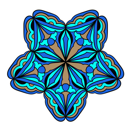 Round doodle ornament. Vector illustration. Decorative design element.のイラスト素材