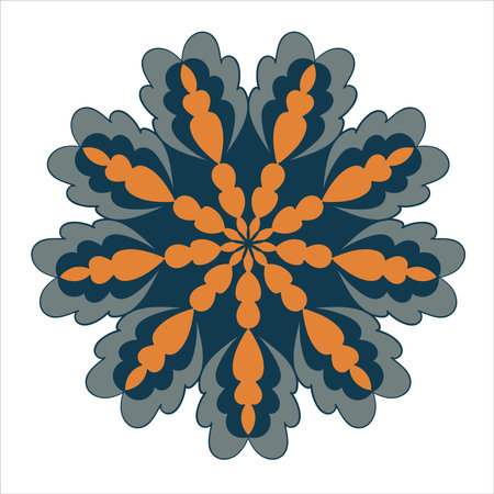 Abstract doodle mandala ornament. Vector graphic design element.のイラスト素材