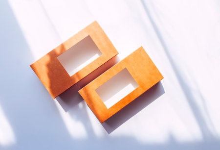 Empty cardboard boxes on white background. Eco-friendly packaging.