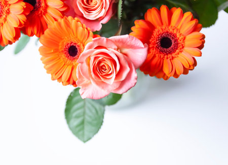 Composition of bright beautiful fresh flowers.の写真素材