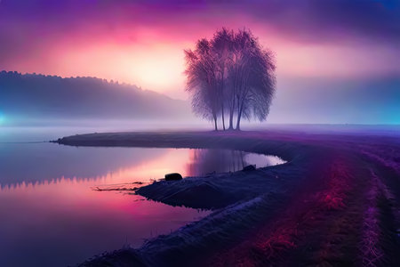 Peaceful landscape. Nature scenic view.の素材