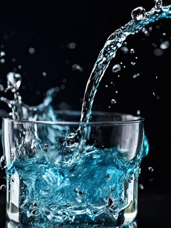 A water splash in a glass.の素材