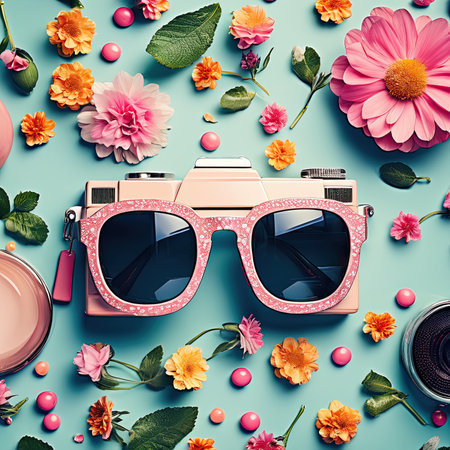 Retro sunglasses. Fashion summer accessoriesの素材