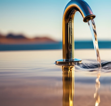 Environment day, Earth day, World Water Day Concept. Saving water. Environmental protection.の素材