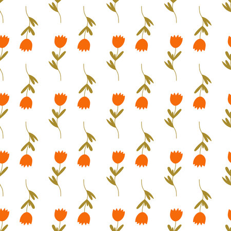 Minimalist style seamless vector with floral elements.のイラスト素材