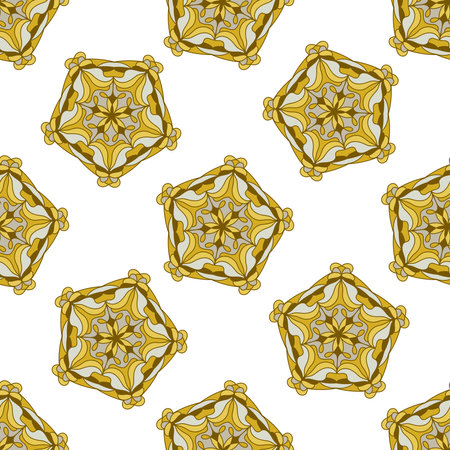 Seamless ornamental background for surface design. Colorful texture with abstract elements.のイラスト素材