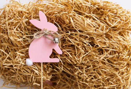 Wooden Easter rabbit decoration.の写真素材