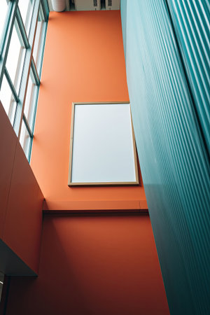 Office interior with blank frame for corporate identity.の素材