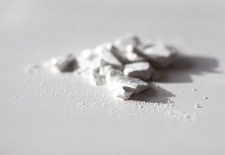 Closeup of loose powder with fine particles. Softness and tactile appeal in focus.の写真素材