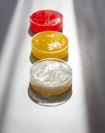 Macro photo of glossy slime surface. A playful and abstract visual texture.の写真素材