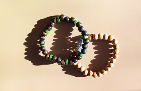 Bright wooden accessories. The moment expresses warmth, creativity, and relaxed lifestyle aesthetics.の写真素材