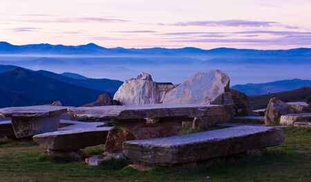 Picnic on the mountain, El Bierzoの写真素材