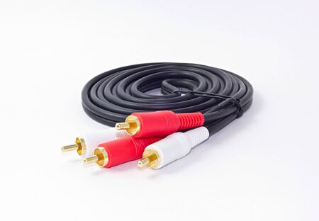 two pairs of rca cablesの写真素材