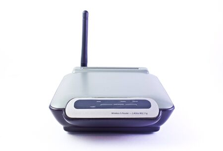 router wireless G front blue grayの写真素材