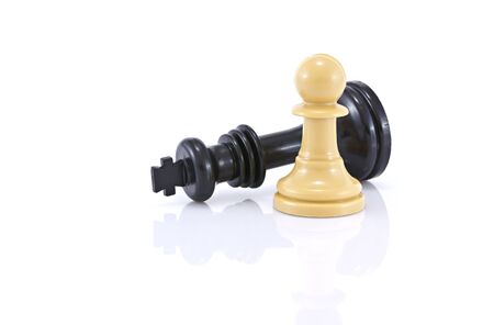 two pieces of chess,king and pawnの写真素材