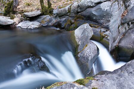 water flowing in the riverの写真素材