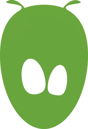 Alien portrait,green monsterのイラスト素材