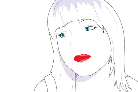 Woman´s face with colored detailsのイラスト素材