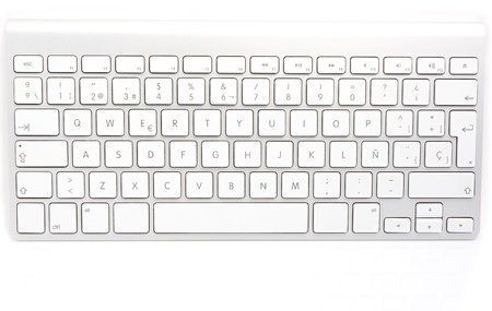 Computer keyboard on white background の写真素材