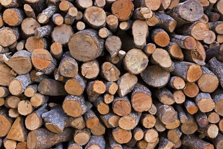 A pile of cut wood の写真素材