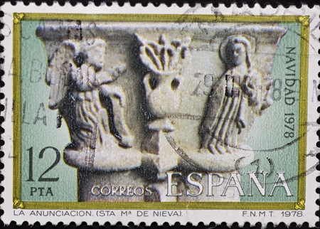 SPAIN - CIRCA 1978: A stamp printed in Spain,shows some figures representing the のeditorial素材