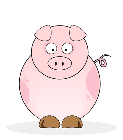 Funny pig isolated on white  のイラスト素材