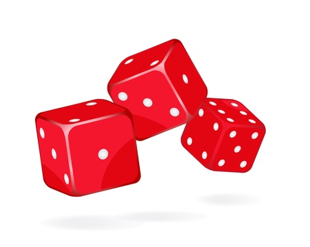 Casino dices on white background のイラスト素材
