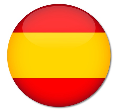 Spain Flag Glossy Button,Vector のイラスト素材