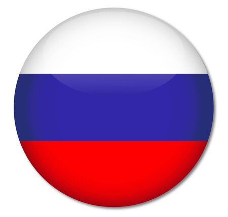 Russia Flag Glossy Buttonのイラスト素材