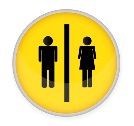  Man and women WC sign vector,glossy button のイラスト素材
