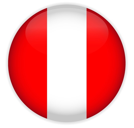 Peru Flag Glossy Button,Vector のイラスト素材