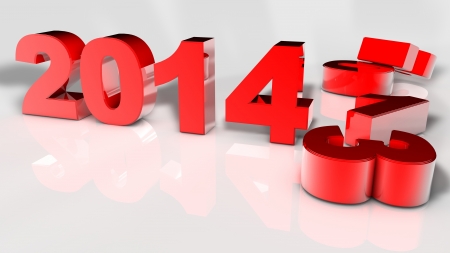 New Year 2014 and Old 2013,Render 3D 