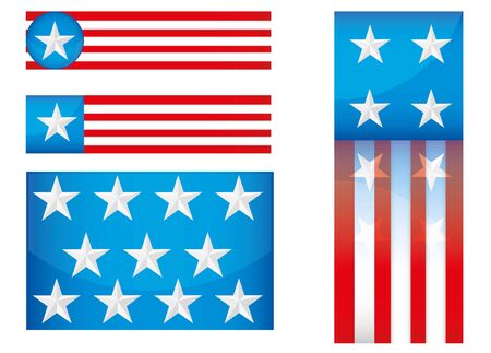 USA  Icon Set iSolated on White , illustration のイラスト素材